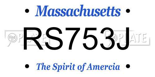 RS753J Massachusetts License Plate