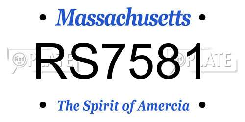 RS7581 Massachusetts License Plate