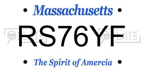 RS76YF Massachusetts License Plate