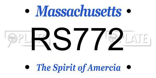 RS772 Massachusetts License Plate