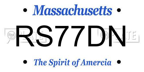 RS77DN Massachusetts License Plate