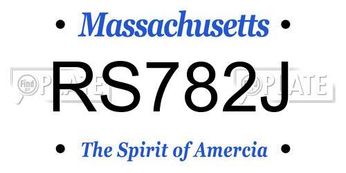 RS782J Massachusetts License Plate