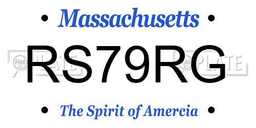 RS79RG Massachusetts License Plate