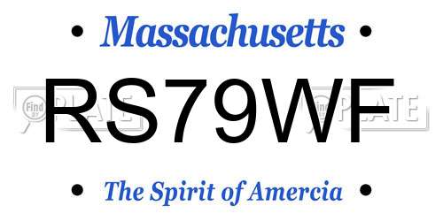 RS79WF Massachusetts License Plate