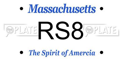 RS8 Massachusetts License Plate
