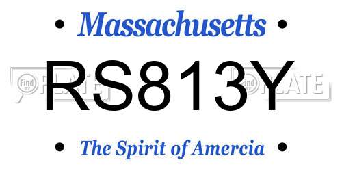 RS813Y Massachusetts License Plate