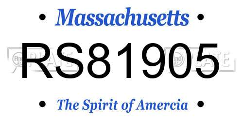 RS81905 Massachusetts License Plate