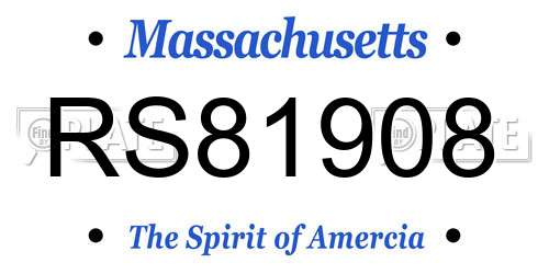 RS81908 Massachusetts License Plate