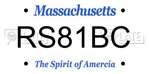 RS81BC Massachusetts License Plate