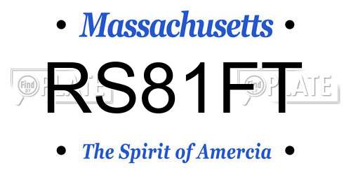 RS81FT Massachusetts License Plate