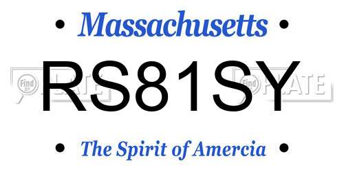 RS81SY Massachusetts License Plate