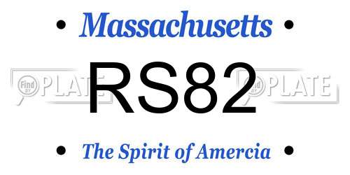 RS82 Massachusetts License Plate
