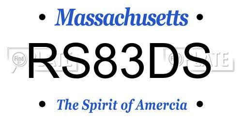 RS83DS Massachusetts License Plate