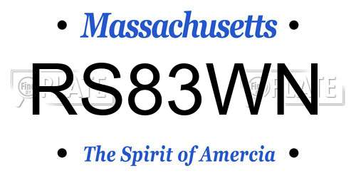 RS83WN Massachusetts License Plate
