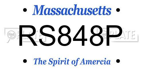 RS848P Massachusetts License Plate
