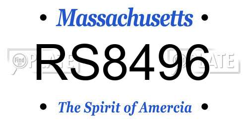 RS8496 Massachusetts License Plate