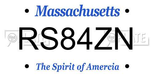 RS84ZN Massachusetts License Plate