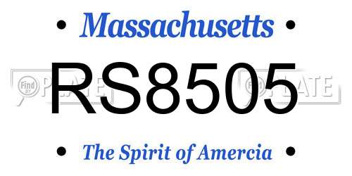 RS8505 Massachusetts License Plate
