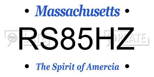 RS85HZ Massachusetts License Plate