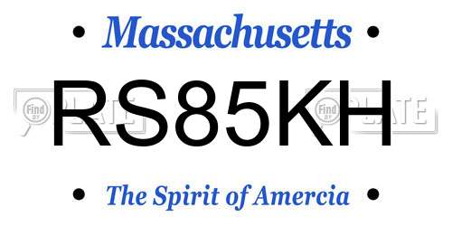 RS85KH Massachusetts License Plate