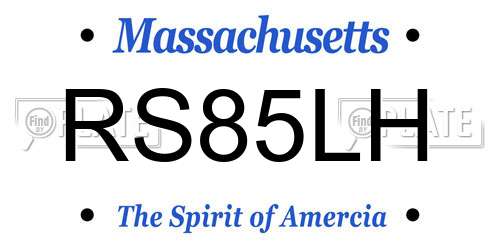 RS85LH Massachusetts License Plate