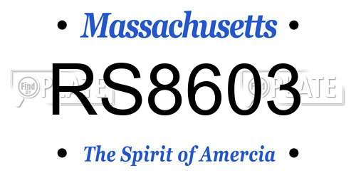 RS8603 Massachusetts License Plate