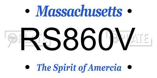 RS860V Massachusetts License Plate