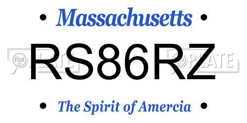 RS86RZ Massachusetts License Plate