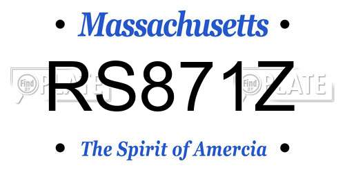 RS871Z Massachusetts License Plate