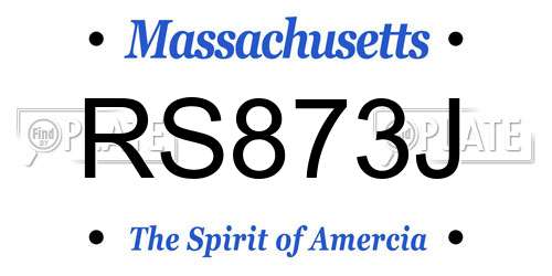 RS873J Massachusetts License Plate