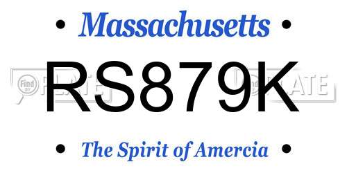RS879K Massachusetts License Plate