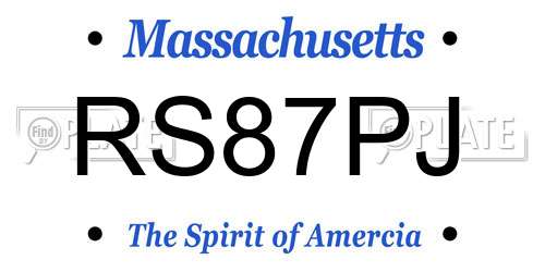 RS87PJ Massachusetts License Plate