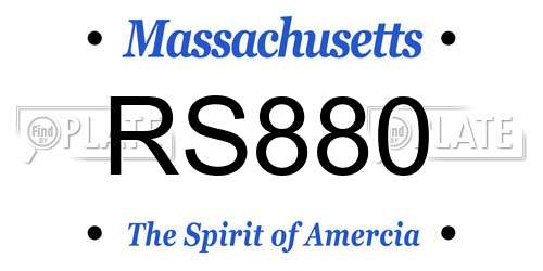 RS880 Massachusetts License Plate