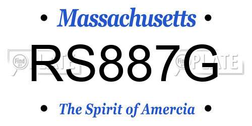 RS887G Massachusetts License Plate