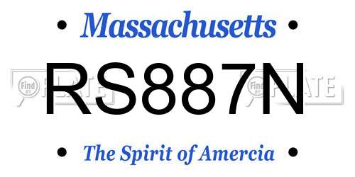 RS887N Massachusetts License Plate