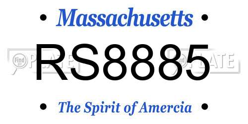 RS8885 Massachusetts License Plate