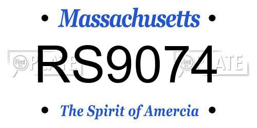 RS9074 Massachusetts License Plate