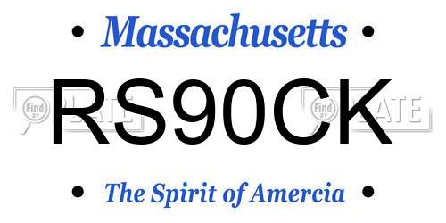 RS90CK Massachusetts License Plate