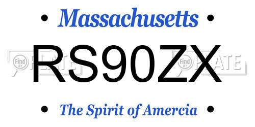 RS90ZX Massachusetts License Plate