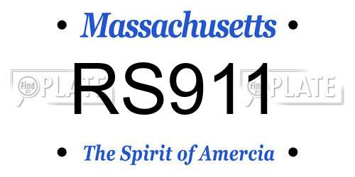 RS911 Massachusetts License Plate
