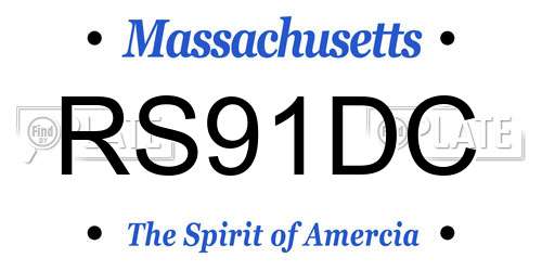 RS91DC Massachusetts License Plate