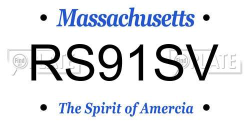 RS91SV Massachusetts License Plate