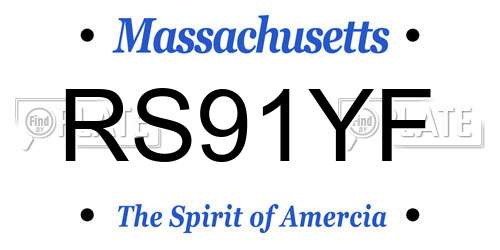 RS91YF Massachusetts License Plate