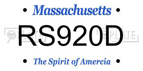 RS920D Massachusetts License Plate