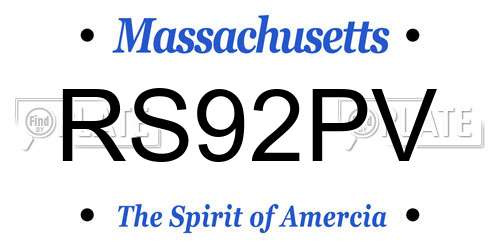 RS92PV Massachusetts License Plate