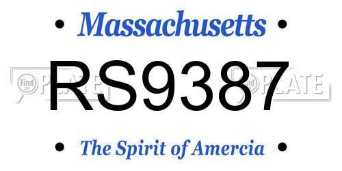 RS9387 Massachusetts License Plate