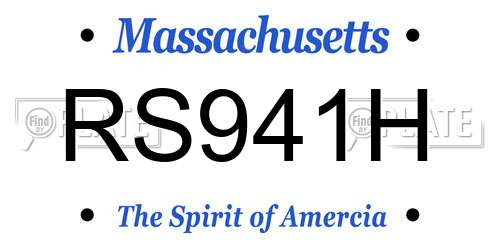 RS941H Massachusetts License Plate