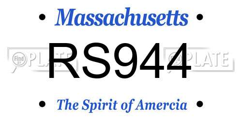 RS944 Massachusetts License Plate