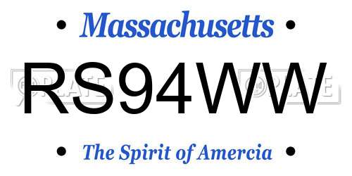 RS94WW Massachusetts License Plate