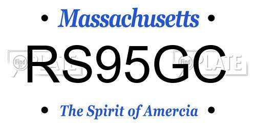 RS95GC Massachusetts License Plate